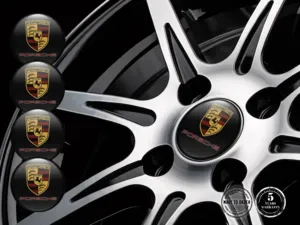 Porsche Ruota Decalcomanias Stile Badge Silicone Esclusivo